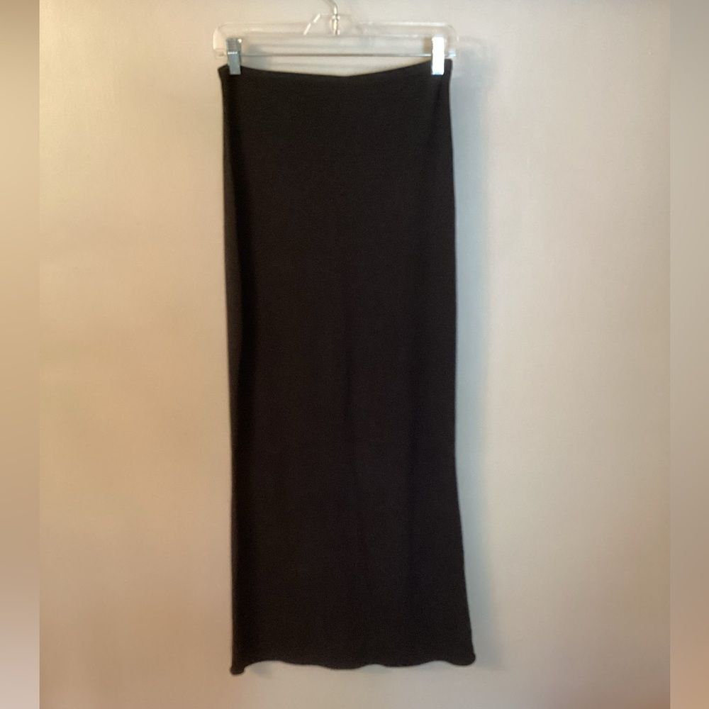 BLUE FISH SIZE 1 LARGE LONG BLACK MAXI SKIRT STRAIGHT PENCIL MINIMALIST FLARED